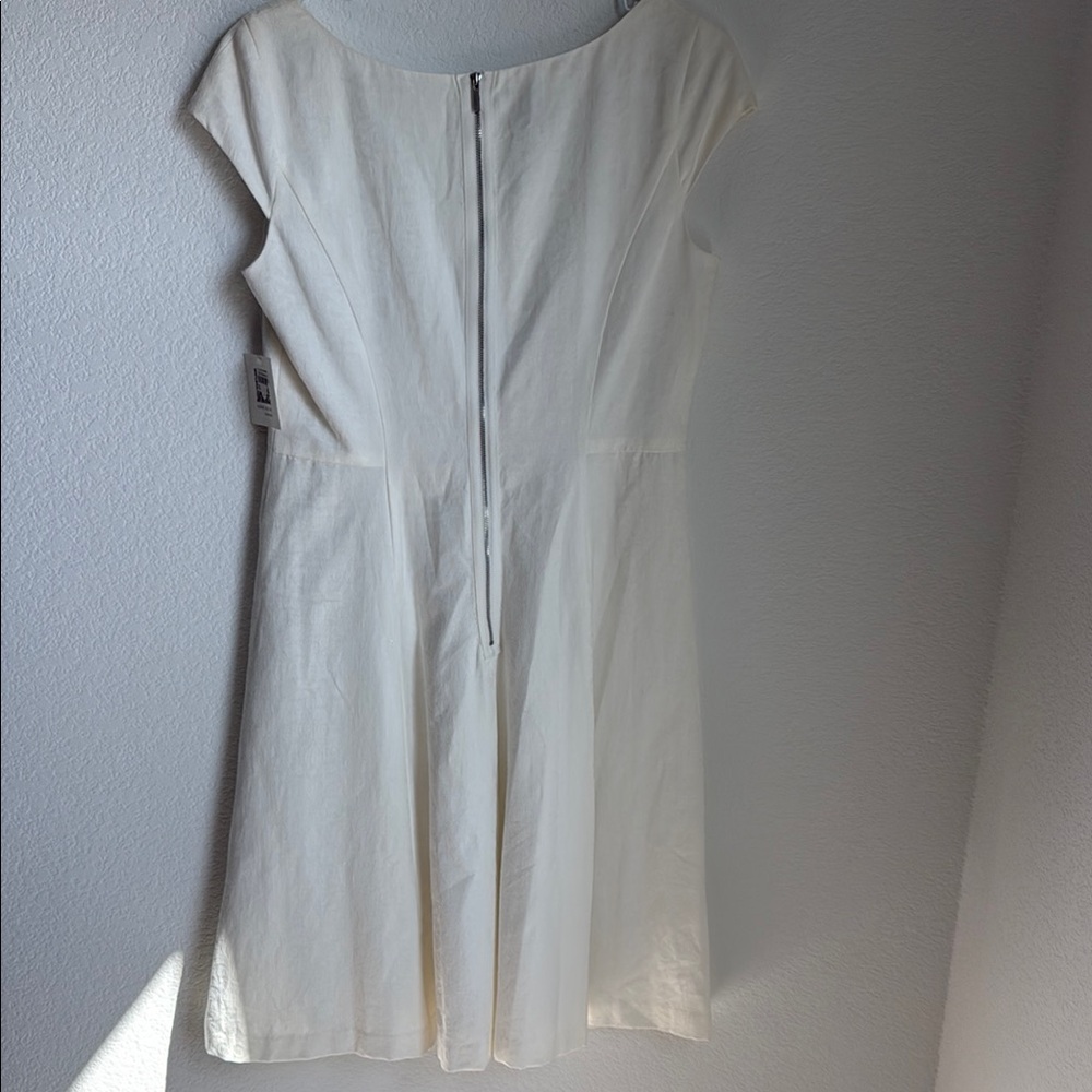 Anne Klein Cream Flutter Sleeve Midi Dress for Weddings - Picture 5 of 11